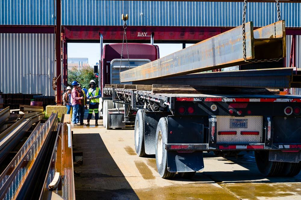 steel on a truck